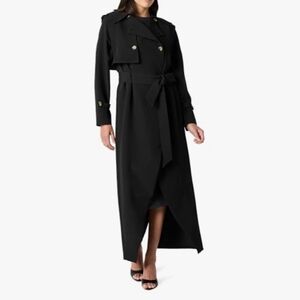Elegant Black Trench Coat- Heavy